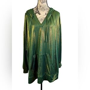 Livi by Lane Bryant Shimmering Green Gold Hoodie ECO Friendly- Plus Size 22/24
